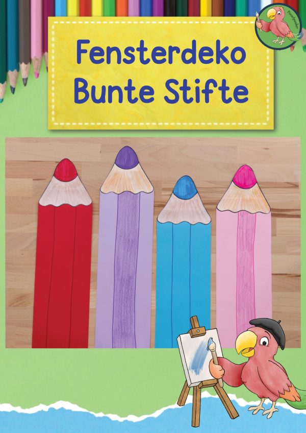 Fensterdeko Bunte Stifte