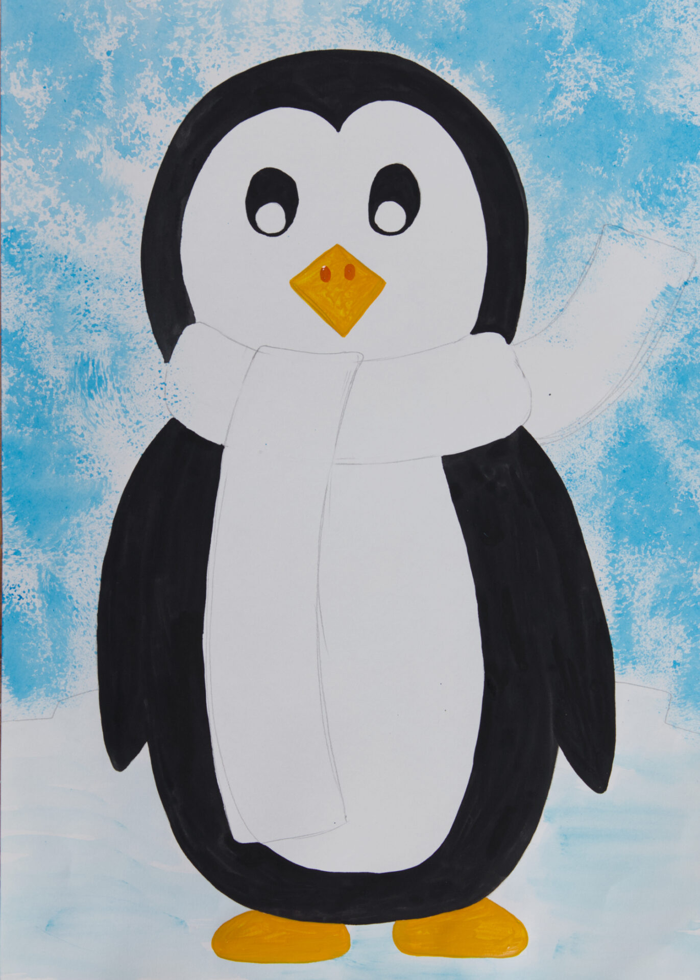 Pinguin mit buntem Schal – Bild 2