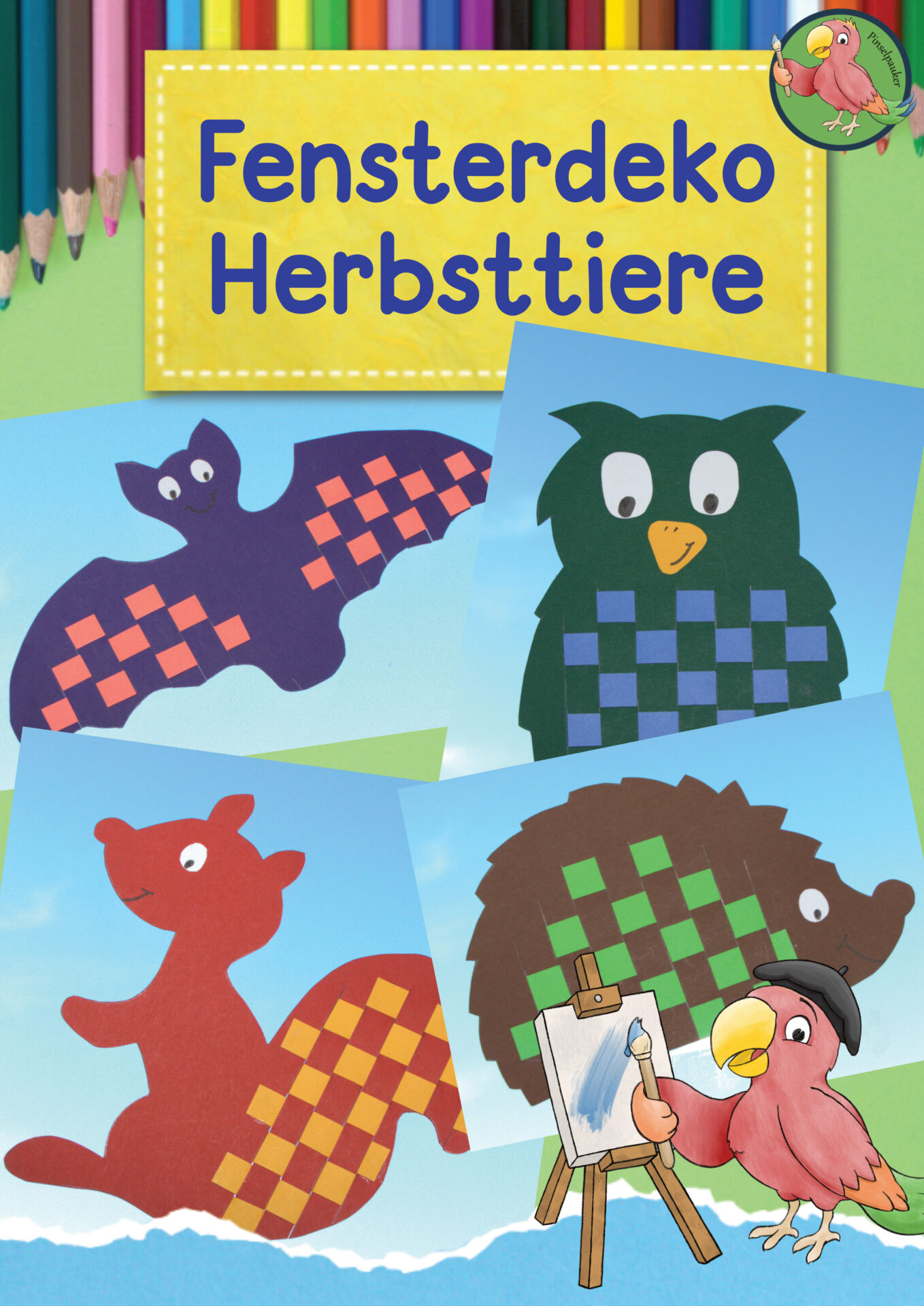 Anleitung Herbsttiere Fensterdeko